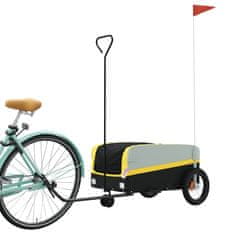 Vidaxl Vozík za kolo černý a žlutý 30 kg železo