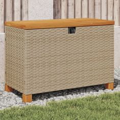 Petromila Zahradní úložný box béžový 80x40x48 cm polyratan akáciové dřevo