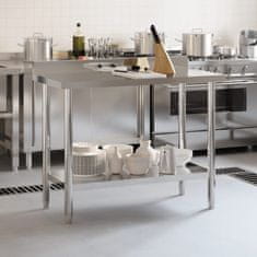 Greatstore Kuchyňský pracovní stůl přístěnný 110x55x93 cm nerezová ocel
