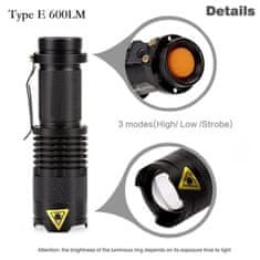 Northix LED svítilna CREE Ultrafire - Černá 