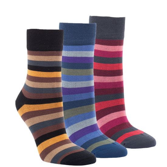 RS dámské bambusové barevné pruhované ponožky 1196618 3pack