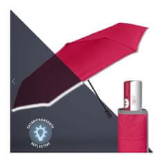Perletti Technology Plně automatický skládací deštník s reflexním pásem / červený, 21754