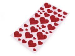 Kraftika 1karta červená samolepicí pěnová guma moosgummi srdce s
