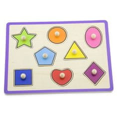 LEBULA VIGA dřevěné barevné puzzle s tvary kolíků