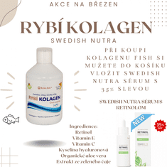 Swedish Nutra Collagen 10 000 Pure Peptide hydrolizovaný rybí kolagén 500 ml Sladidla: cyklamát a sacharin a bylinky