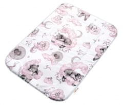 Baby Nellys Přebalovací podložka 50x70 cm, bavlna, Zvířátka na mráčku, Baby Nellys, růžová