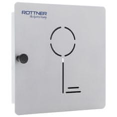 Rottner Key Collect 10 skříňka na klíče stříbrná | Magnetický uzávěr | 22 x 22 x 5 cm