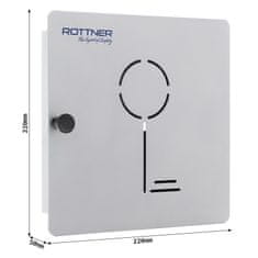 Rottner Key Collect 10 skříňka na klíče stříbrná | Magnetický uzávěr | 22 x 22 x 5 cm
