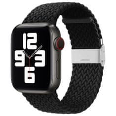 Techsuit Kvalitní Řemínek pro Apple Watch 1/2/3/4/5/6/7/8/9/SE/SE 2/Ultra/Ultra 2 - (42/44/45/49mm) - Černá KP30202