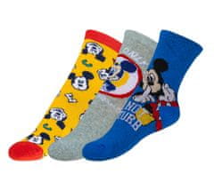 Bellatex Ponožky dětské Mickey - sada 3 páry - 27-30 - červená, žlutá, modrá, šedá