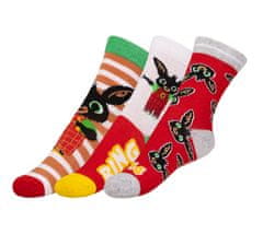 Bellatex Ponožky dětské Bing - sada 3 páry - 19-22 - červená, zelená, žlutá