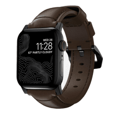 Nomad Traditional Band - Kožený řemínek pro Apple Watch 45 / 49 mm, hnědý s černou