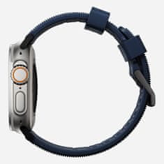 Nomad Rugged Band - Odolný řemínek pro Apple Watch 45 / 49 mm, atlanticky modrý s černou barvou