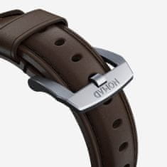 Nomad Traditional Band - Kožený řemínek pro Apple Watch 45 / 49 mm, hnědý se stříbrem