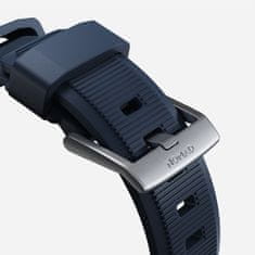 Nomad Rugged Band - Odolný řemínek pro Apple Watch 45 / 49 mm, modrý se stříbrnou barvou