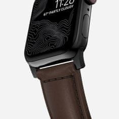 Nomad Traditional Band - Kožený řemínek pro Apple Watch 45 / 49 mm, hnědý s černou