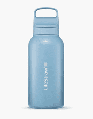 LifeStraw LGV41SBLWW Go 2.0 Stainless Steel Water Filtr Bottle 1L Icelandic Blue