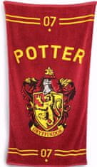 CurePink Osuška - ručník Harry Potter: Quidditch (75 x 150 cm) červený