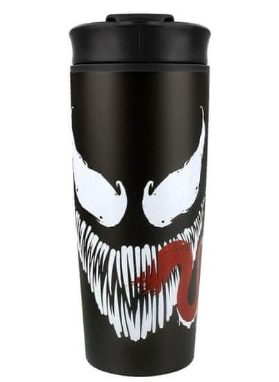 CurePink Nerezový cestovní hrnek Marvel: Venom Face (objem 425 ml)