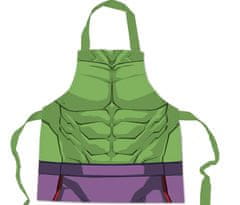 CurePink Kuchyňská zástěra Hulk: Postava (69 x 78 cm ) polyester