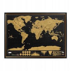 Verk 18183 Velká Stírací mapa světa s vlajkami Deluxe 82 x 59 cm černá