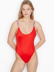 Victoria Secret Dámské jednodílné plavky Scoop s kamínky červené M