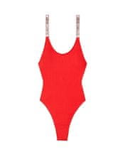 Victoria Secret Dámské jednodílné plavky Scoop s kamínky červené M