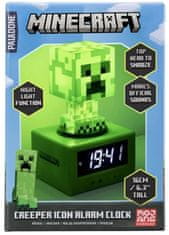 CurePink Digitální stolní budík Minecraft: Creeper (výška 16 cm)