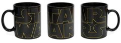 CurePink Černý proměňovací keramický hrnek Star Wars|Hvězdné války: Logo (objem 315 ml)