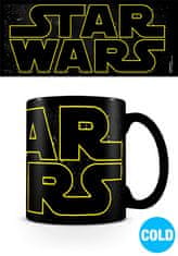 CurePink Černý proměňovací keramický hrnek Star Wars|Hvězdné války: Logo (objem 315 ml)