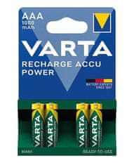 Baterie mikrotužková AAA LR03 dobíjecí 1000mAh/500 cyklů (4ks) VARTA