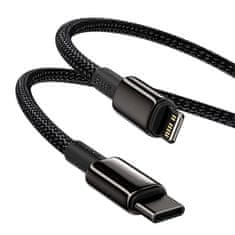 BASEUS Datový kabel Tungsten Gold PD 20W 2m USB-C/Lightning černý