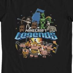CurePink Dětské tričko Minecraft: Legends Allies Vs Piglin (10-11 let) černá bavlna