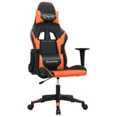 Vidaxl Masážní herní židle černá a oranžová umělá kůže
