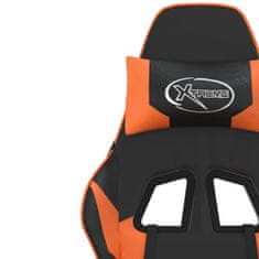Vidaxl Masážní herní židle černá a oranžová umělá kůže