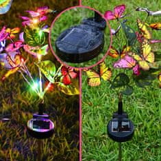 HOME & MARKER® Solární Světlo ve tvaru motýlů, Venkovní solární světlo, Solarni lampa (68 cm, 17 motýlů) | FLUTIX