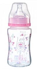 BabyOno Antikoliková lahvička se širokým hrdlem BabyOno - růžová