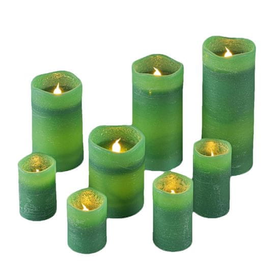 Weltbild Weltbild LED skutečné voskové svíčky, sada 8 ks, zelené