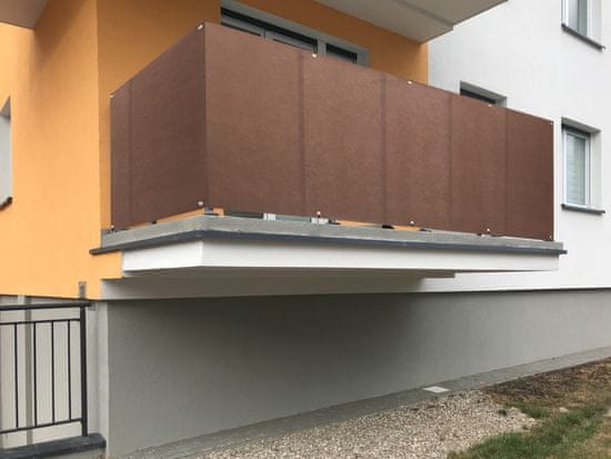 My Best Home Balkonová zástěna OSLO hnědá, výška 100 cm, šířka různé rozměry MyBestHome Rozměr: 100x300 cm rozteč 50 cm