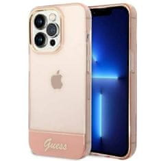 Guess GUHCP14LHGCOP hard silikonové pouzdro iPhone 14 PRO 6.1" pink Translucent