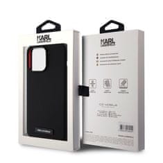 Karl Lagerfeld Liquid Silicone Plaque kryt s MagSafe pro iPhone 15 Pro Max Černá