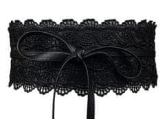 Camerazar Dámský krajkový pásek pro svetry a šaty, ekologická kůže, délka 210 cm, šířka 9,5 cm