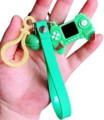Camerazar Klíčenka PlayS Bags, mátová barva, gumový přívěsek s kovovým zvonečkem 2,5 mm