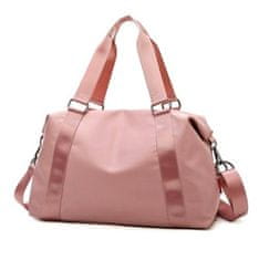 Camerazar Prostorná sportovní a cestovní taška, růžová, voděodolný nylon, 51x30x21 cm