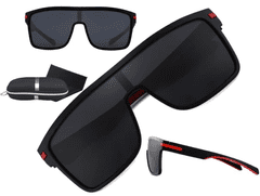 Camerazar Pánské polarizační sluneční brýle, černé, plastový rám, UV 400 kat. 3 filtr
