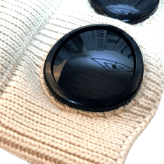 Camerazar Unisex Pilotní Čepice s Brýlemi 2v1, Béžová, Akrylová Příze, Obvod 56-60 cm
