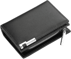 Camerazar Elegantní Pánská Peněženka na Karty, Černá, Ekologická Kůže, 12x9x3.5 cm