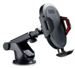 Camerazar Teleskopický držák telefonu do auta, černý, pro smartphony 4-7,5", s otáčením 360°