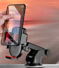 Camerazar Teleskopický držák telefonu do auta, černý, plast, nastavitelný 6,4 cm - 9 cm