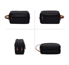 Camerazar Pánská kosmetická taška - cestovní organizér, černá, polyester 300D Oxford, 25x9 cm